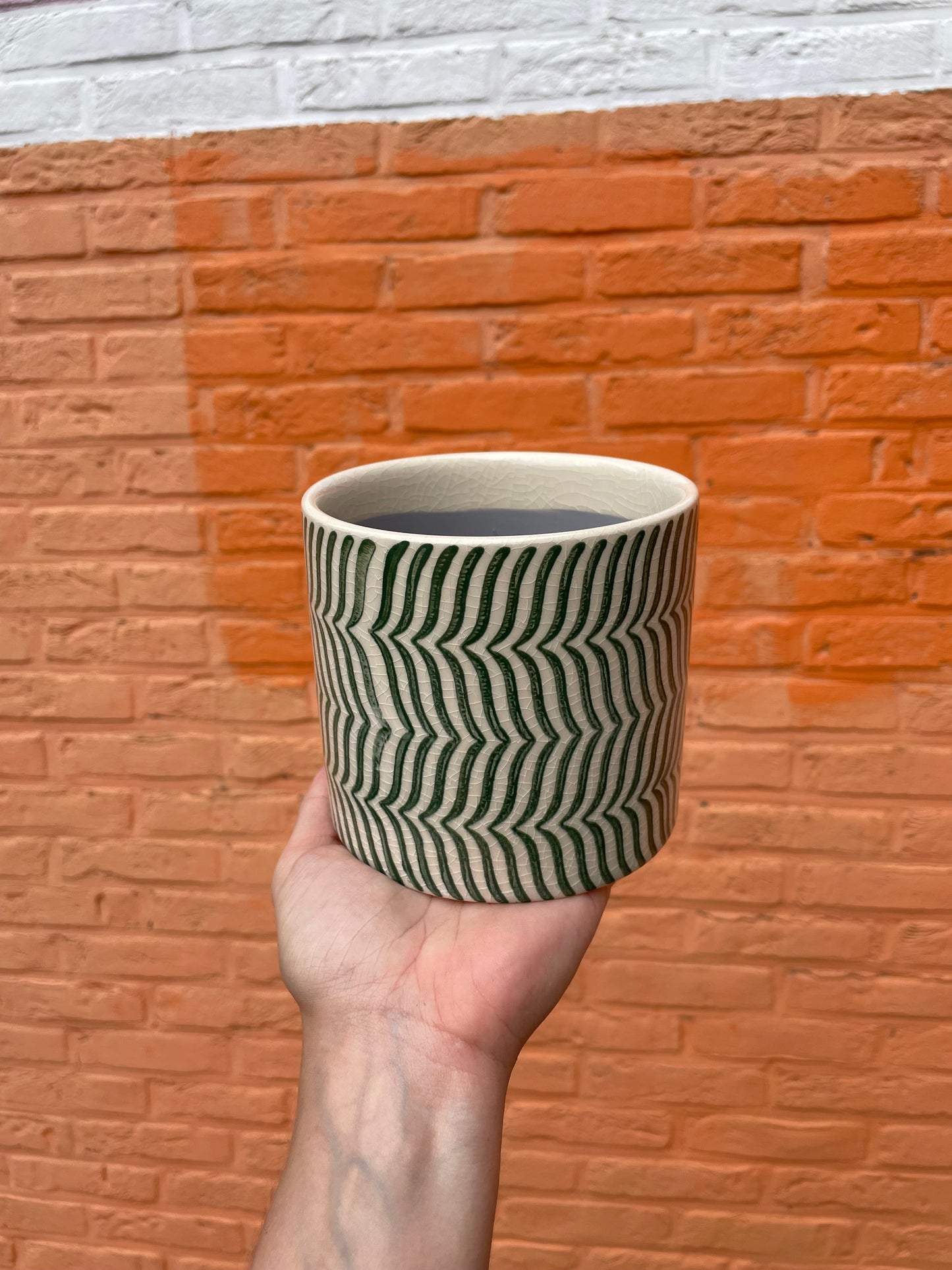Sierpot tekening groen D12cm